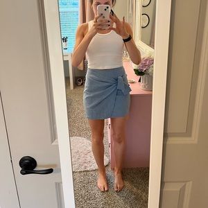 NWOT Light blue wrap skirt